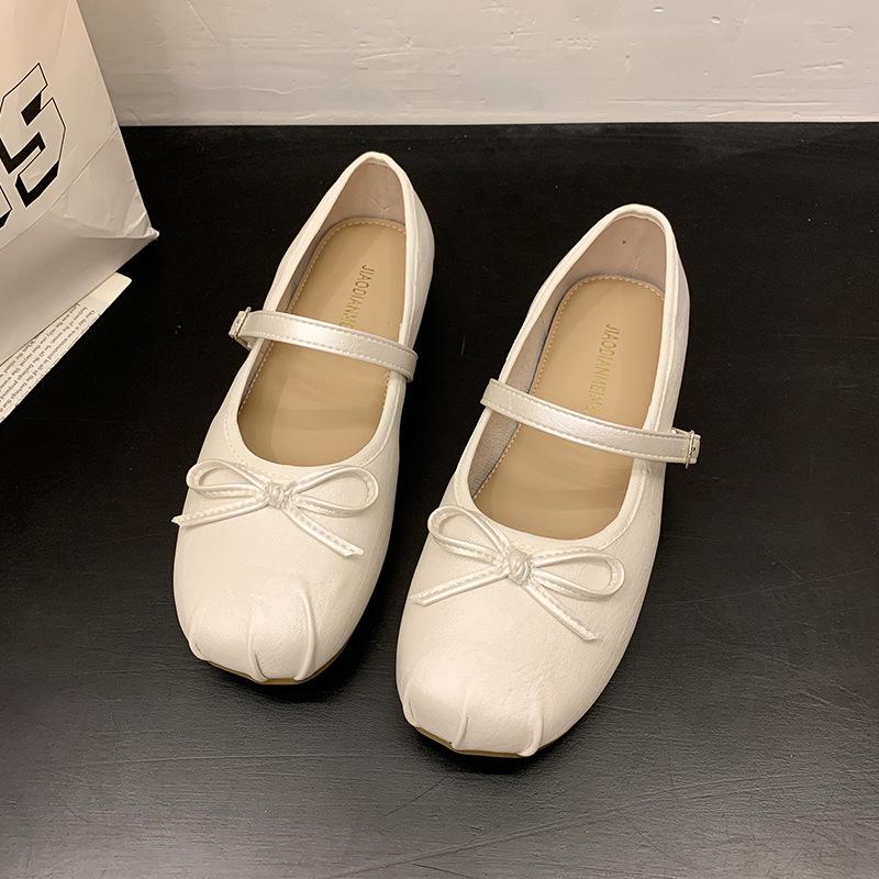 French Retro Ballet Shallow Mouth Single Shoes Girl 2025 Summer New Fairy Wind Gentle Soft Sole Mary Jane Shoes Girl