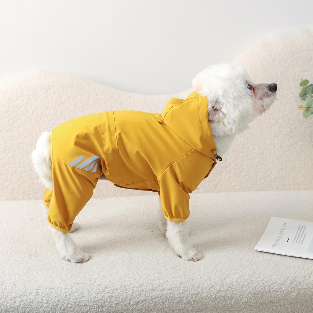 Waterproof Pet Clothes PU Dog Raincoat with Hood for Small Dogs Waterproof Reflective Cat Coat Chihuahua Jacket Poodle Overalls
