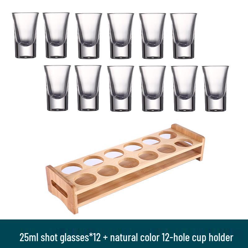 Набор рюмок для шотов  Пуля  с деревянной подставкой на 12 отверстий