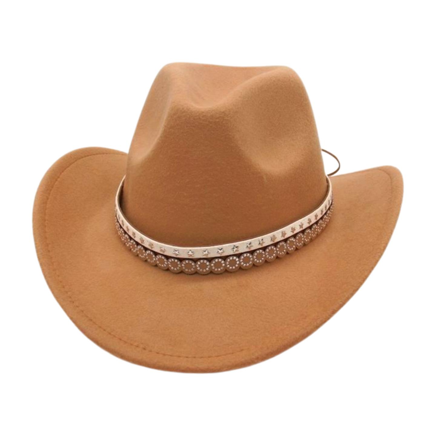 

Premium Sense Ethnic Style Decoration Vacation Travel Windproof Top Hat Autumn And Winter Fashion Sunshade Big Eaves Western Denim Hat One size fits all [niu qiao d]