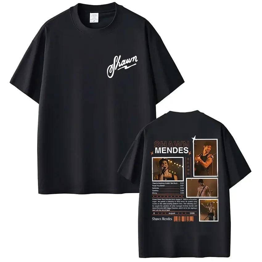 Rapper Singer Shawn Unisexdes On The Road Again Tour Album Merch T Shirt Unisex Fashion Oversized Short Sleeve Tshirt Streetwear Blac