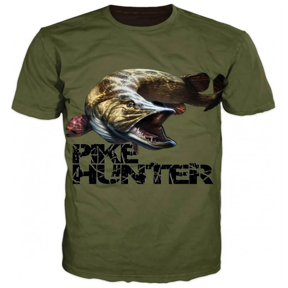 Summer Fashion 3D Fish Printed Short Sleeve Men's T-Shirt Summer Fashion Street Men's Clothing T Shirt Men Daily Casual Tops
