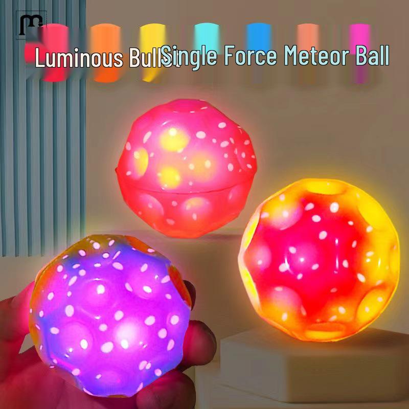 Luminous Rubber Wrist Ball with Elastic Rope - Kids' Rebound Toy for Boys' Boredom Relief