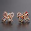 1 Pair Ear Jewelry Gold Plated Anti-rust Jewelry Gift Shiny Bowknot Ear Clips for Clubs