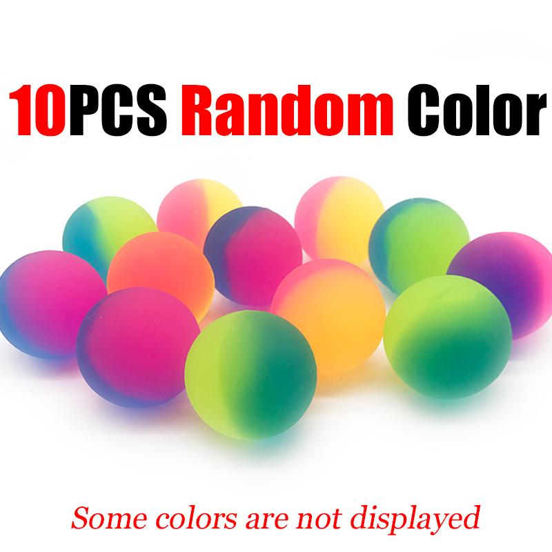 

10PCS Bouncing Ball 25mm Size Random Color Elastic Balls Solid Color Bicolored Diamond Style Available Dog Chasing Game Prop ZYF