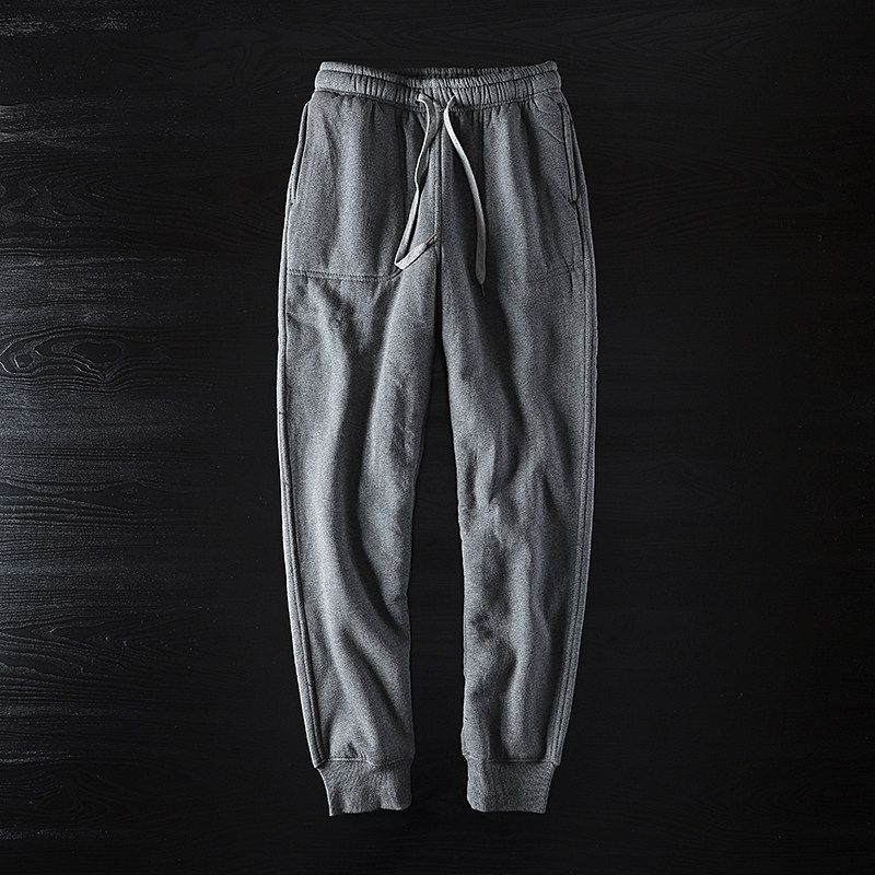 Sweatpants Cut-off Label Winter Lambskin Export Original Pants Gray L