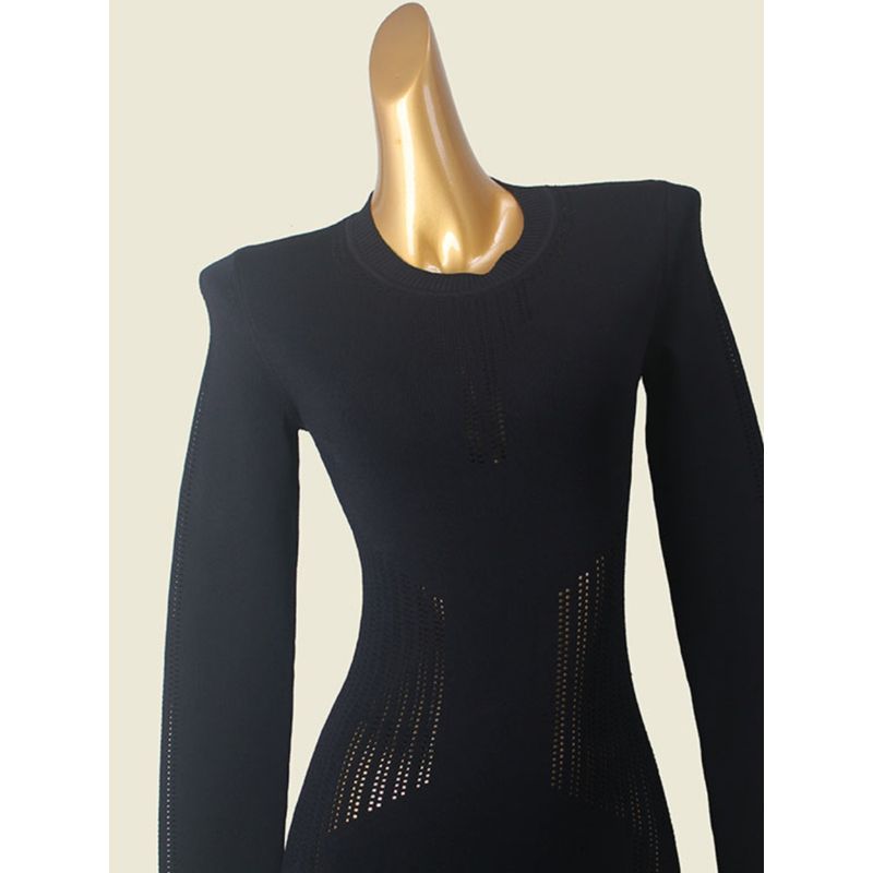 Italian Brand Accessible Luxury round Neck Cut Out Silm Bodycon Dress Foreign Trade Original Order Skirt