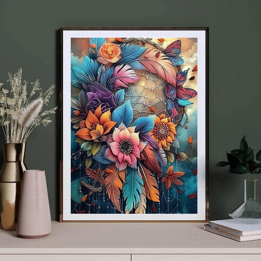 Diamond Painting New Collection 2024 Colorful Feather Flowers Diy Full Square Round Drill Rhinestone Embroidery Mosaic Cross Stitch Kits