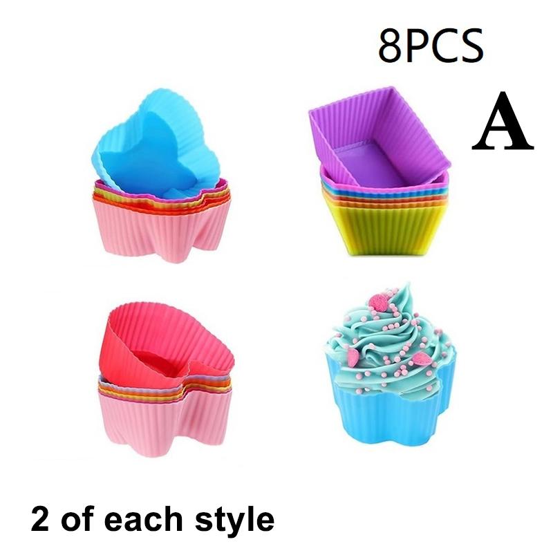 8 Stück Silikon Lunchbox Trennwände für Kinder Schulkinder Lebensmittelteiler für Bento Box Silikon Cupcake Förmchen Backformen