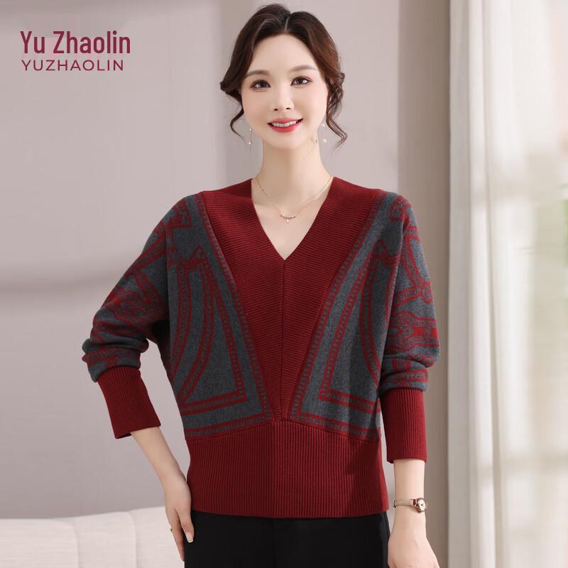YUZHAOLIN Women's Spring V-Neck Knit Sweater