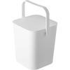 Yamazaki Tower Bucket with Lid, 12L, White, Approx. W27.5 X D26.5 X H28cm, Square, with Handle, Storage Box, 4208