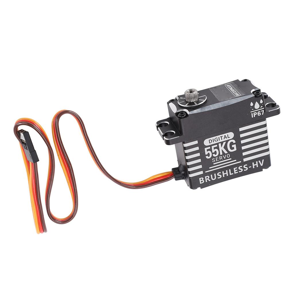 Servo Full Metal Gear Brushless 55KG High Torsion Rain Proof 180° Servo for Replacement