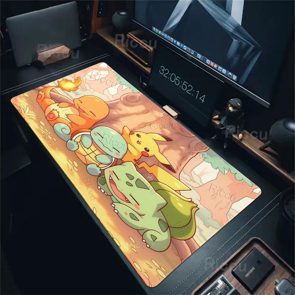 Mousepads Large Game Rubber Table Mat Computer Keyboard Pad P-Pokemon Pattern PC Offices Gamer Accessories Carpet Kawaii Deskrug