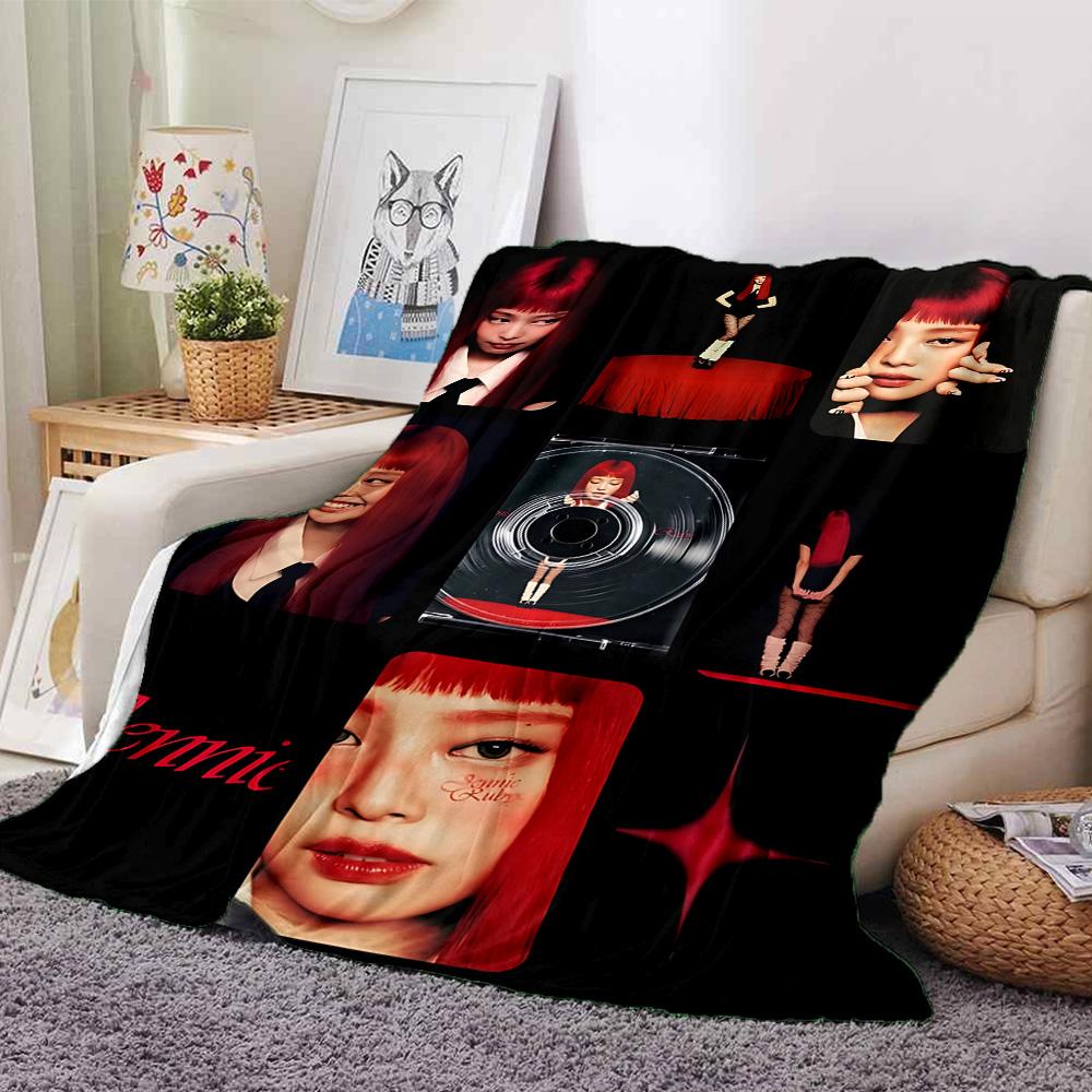 Jennie Hair Collage Flannel Blanket Super Soft Warm Cozy Blanket for Sofa Bed Office Travel All‑Season Home Decor Gift