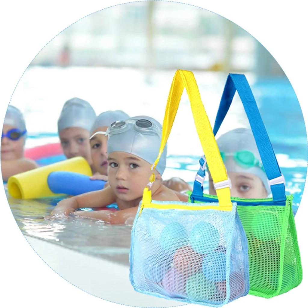 Outdoor Beach Mesh Bag Childen Sand Away Foldable Protable Baby Beach Toys Clothes Bags Kids Toys Storage Sundries Organizers