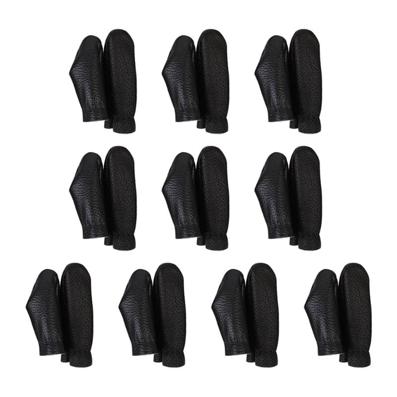 5 Sets/10Sets Leather Finger Protector, Needle Felting Knitting Finger Thimble Finger Cots for Hand Sewing Needlework X3UC