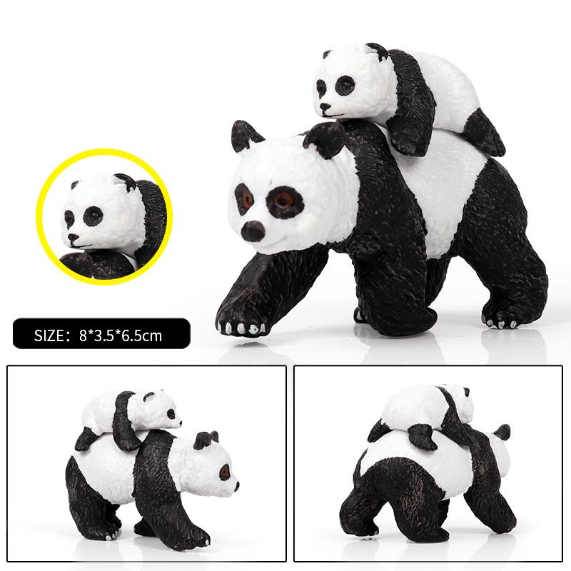 Oenux China Panda Bamboo Wild Animals Action Figures Model Figurine PVC Miniature Cute Decoration Education Collection Kid Toy