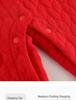 Newborn Red Padded One-Piece: Warm Autumn/Winter Outfit for Baby's First Celebrations