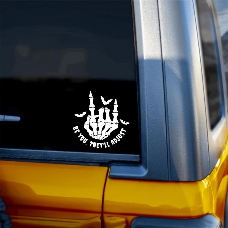 Rock On Skeleton Hand Car Stickers for Window Bumper Body Decoration Scratch Covering Auto Accessories Self-adhesive Vinyl Decal