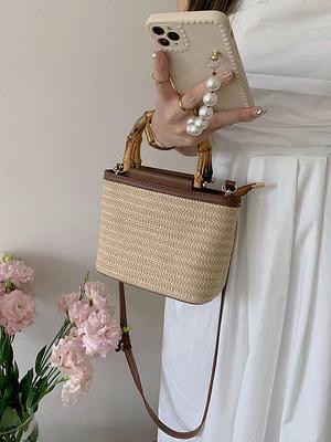 2025 neue Sommer-Webtasche Mode Umhängetasche Bucket Bag Schultertasche lässige Damen-Alltagstasche Strandtasche Handtasche