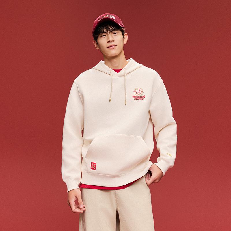 Anta Good Things Will Happen Sweatshirt Men's Milk Salt White 152618731-4