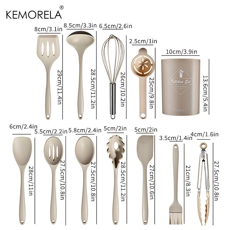 12PCS Silicone Cooking Utensil Set - Heat Resistant Non-Stick Safe, Spatula Tongs Whisk Set, Dishwasher Safe Mother‘s Day Gift