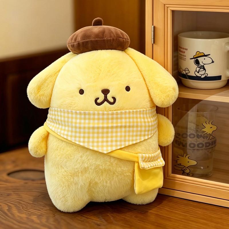 Cuscino Peluche Cartoon Pom Pom Purin Con Imbottitura Morbida in Cotone Per Dormire e Rilassarsi