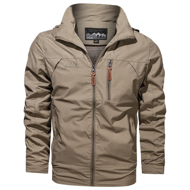 Spring Autumn Men's Windbreaker Tactical Jacket Waterproof Outdoor Hooded Coat Sports Field Climbing Thin Outwear Streetwear Coat