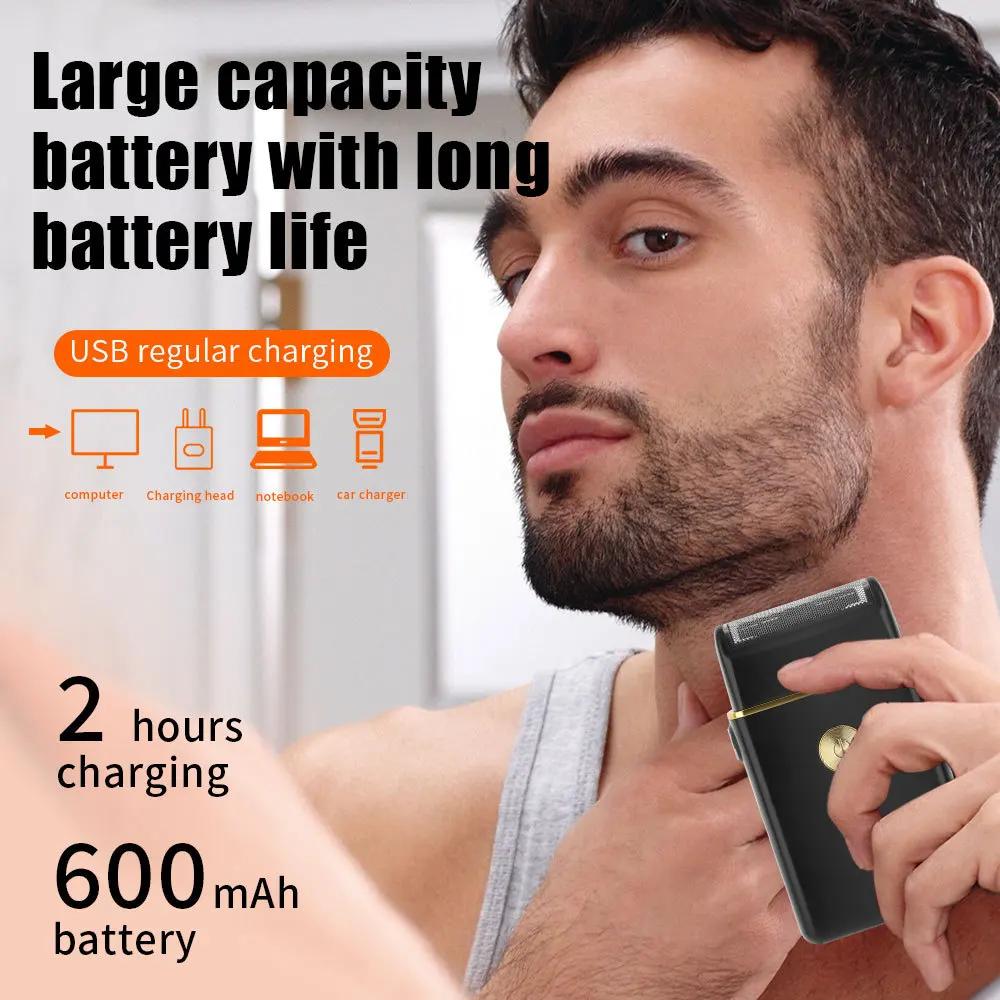 Mini Professional 3-Speed Men Shaver Hair Removal Rechargeable Haircut Machine Removable Washable Men's Trimmer Men Beard Razor