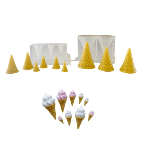 

Silicone Mold: Ice Cone, 3D Ice Cream, Miniature Sweets, Parfaits, Ice Cream Accessories, Keychains, Resin, Aroma Stones, Clay, Aroma Candles, Dreamy