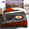Ice Hockey Logo Pattern Bedding Quilt Set Quilt Cover Pillowcase Home Decoration Birthday Gift (1*duvet cover+ 2*pillowcase, without core)