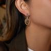  Gold Silver Two-tone Multi-ring Geometric Pendant Earrings 18K Gold Color PVD Plated Stainless Steel Jewelry Gift
