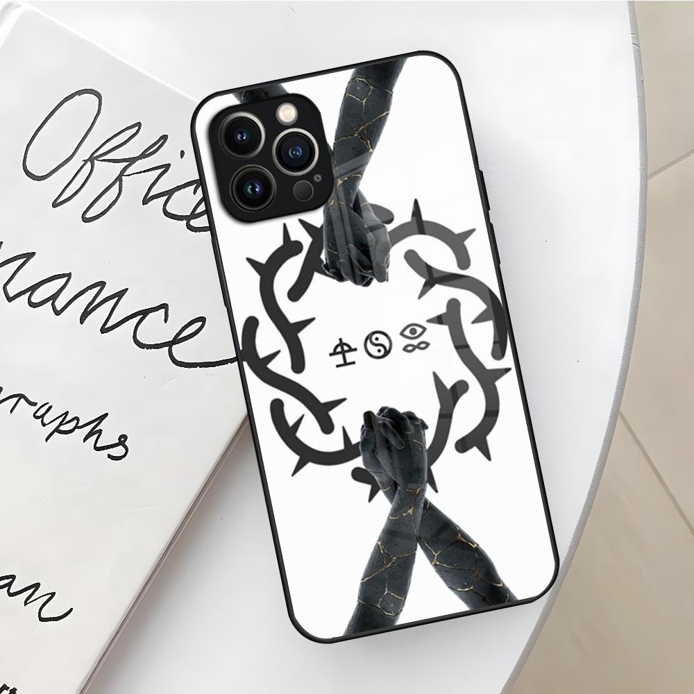 Music Bad Omens Design Phone Case for Iphone 17 16 Air 15 14 12 11 13 Pro Max Mini X Xr Xs Se Puls glass Cover