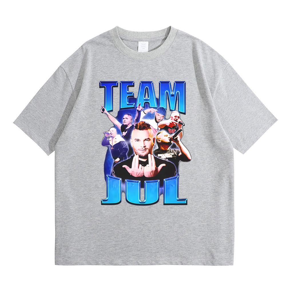 French Rapper Team JUL Graphic Tshirt Men Women Hip Hop Fashion Trend Tshirt Male Casual Oversized Cotton Short Sleeve T Shirts