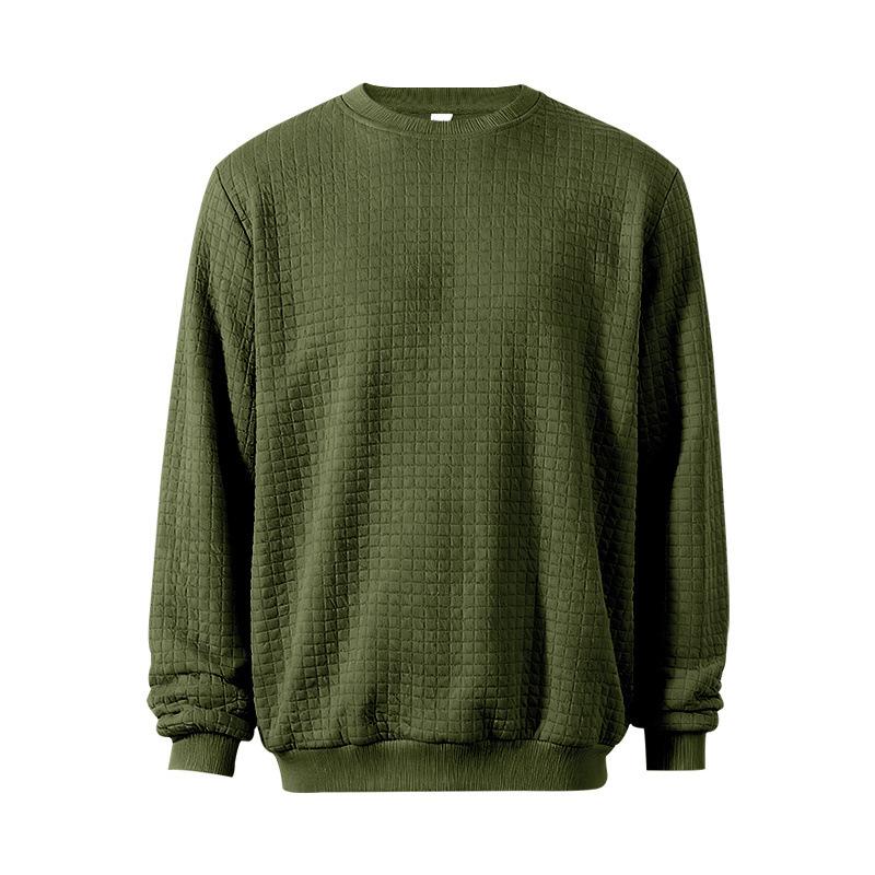 Wiosna Jesień Amerykański Luźny Lekki Dojrzały Codzienny Męski Prosty Sportowy Żakardowy Okrągły Dekolt Długi Rękaw Bluza