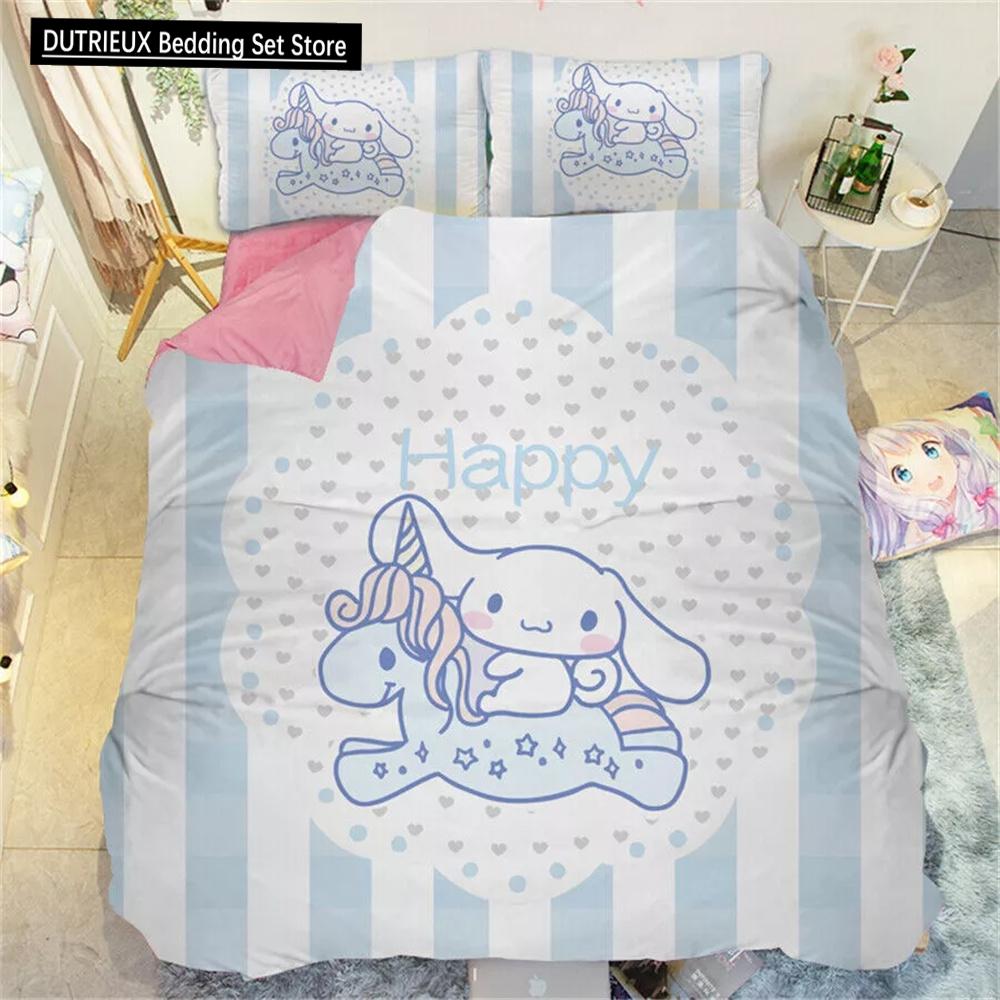 Cinnamoroll Cartoon Duvet Cover Kawaii Teens Children Bedding Collection Cute Quilt Cover Polyester Twin Queen King Bedroom Decoration