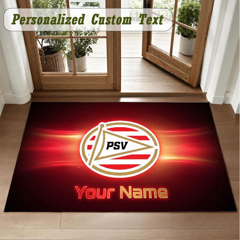 Crystal Velvet Square Rug Custom NamePSV Eindhoven FC Pattern Non Slip Home Floor Decor Rug