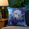 Genshin Lmpact Furina Foutiane Pillow Case Plush Fabric Soft Double Sided Print Sofa Cushion Cover Throw Pillow Covers