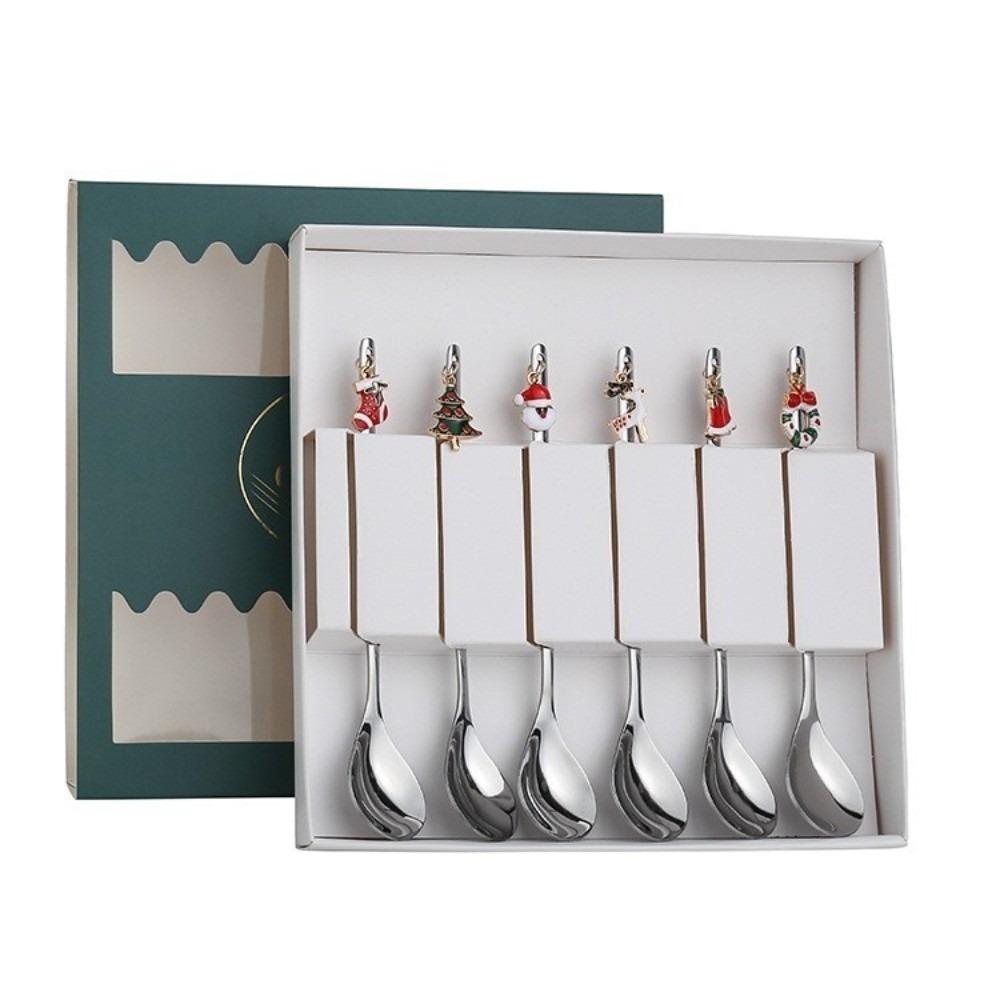 Snowman Coffee Spoon Set Festive Cake Spoons New Christmas Cutlery Set Holiday Decoration