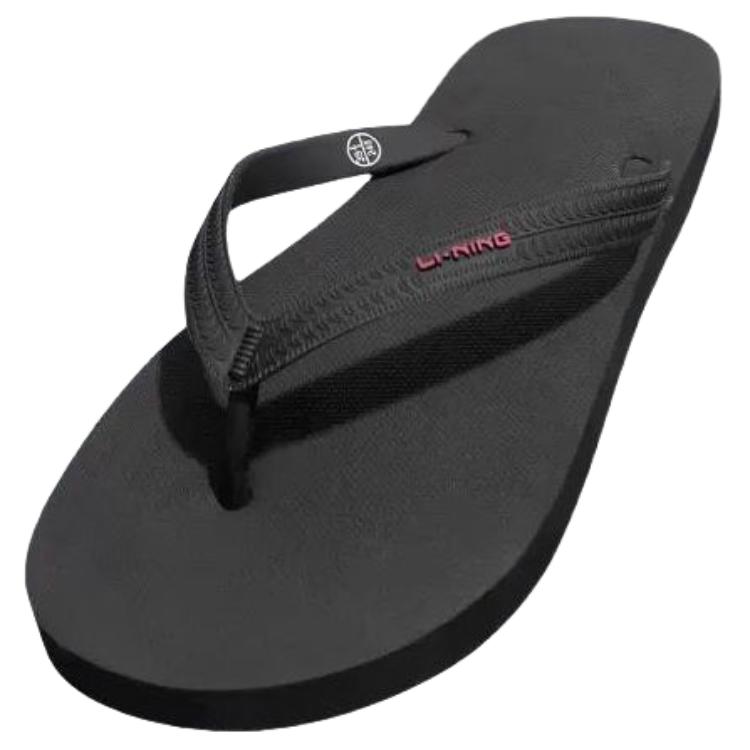 Li-Ning Comfortable Breathable Anti-Odor Non-Slip Flip Flops Men Footwear Black ASDS045-2