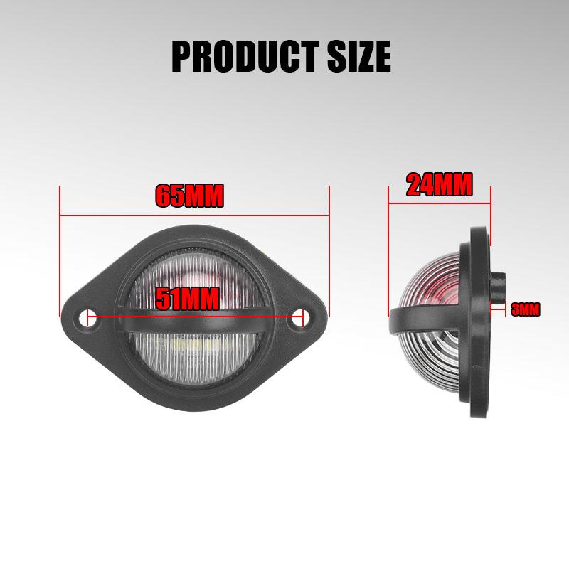 Universal LED License Plate Tag Lights Lamp for MAN Truck Trailer Car Lorry Camper Van RV Pickup SUV ATV UTV Indicator 12V 24V