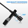 E1 Black Two Head Mini Collar Clip Microphone for Mobile Phone Live Broadcast Recording Interview