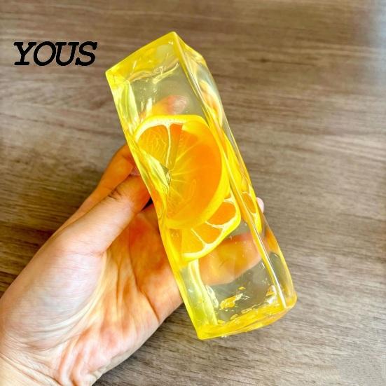 Stress Relief Clear Stick Toy Shapeable Fruit Bar Squeeze Toy, No Rebound Stretching Soft Stretchy Fidget Strip for Relaxation Calming Sensory