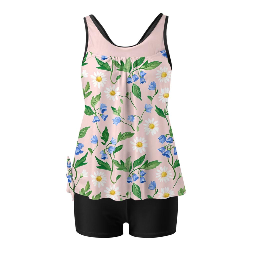 Women Swimsuit With Shorts Flowy Two Piece Swimsuits Bathing Swimwear