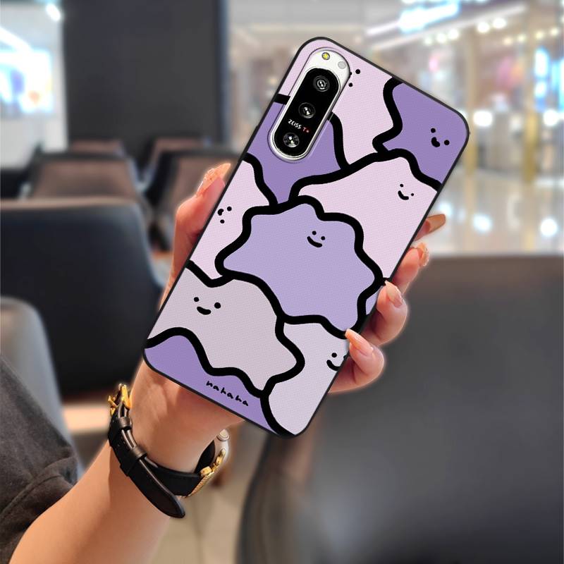 Silicone Cute Phone Case For Sony Xperia5 IV Full Wrap Protective Anti-knock Graffiti Back Cover Anti-dust Shockproof