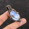 Blue Lace Agate Pendant Copper Wire Wrapped Pendant Handmade Copper Jewelry Gemstone Pendant Gift For Mom Wire Wrap Jewelry Designer Pendant