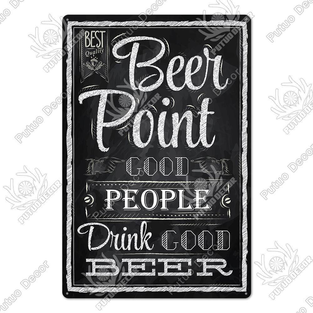 Putuo Decor Забавная металлическая табличка с пивом, винтажная табличка, жестяная табличка, знак для любителя алкоголя для бара, паба, клуба, мужской пещеры, украшение стены кухни 30x40cm(11.8x15.7inch)