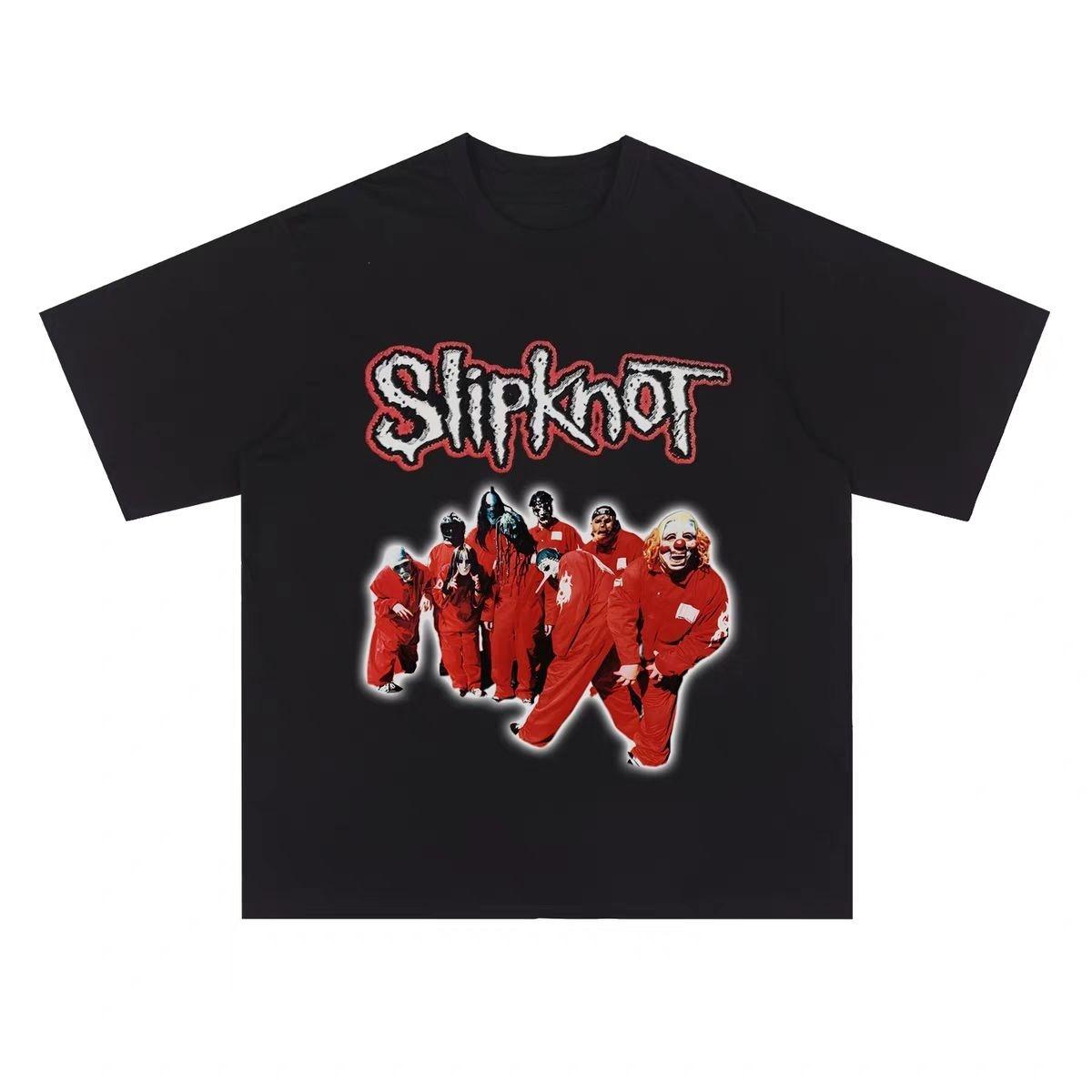 Slipknot Slipknot Band Cotton Short Sleeve T-shirt Printing Digital Printing Men and Women of Heavy Metals Punk Rock S разноцветный