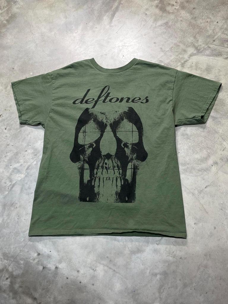Deftones Skull Band Grunge Military Green T-shirt Size S-5XL