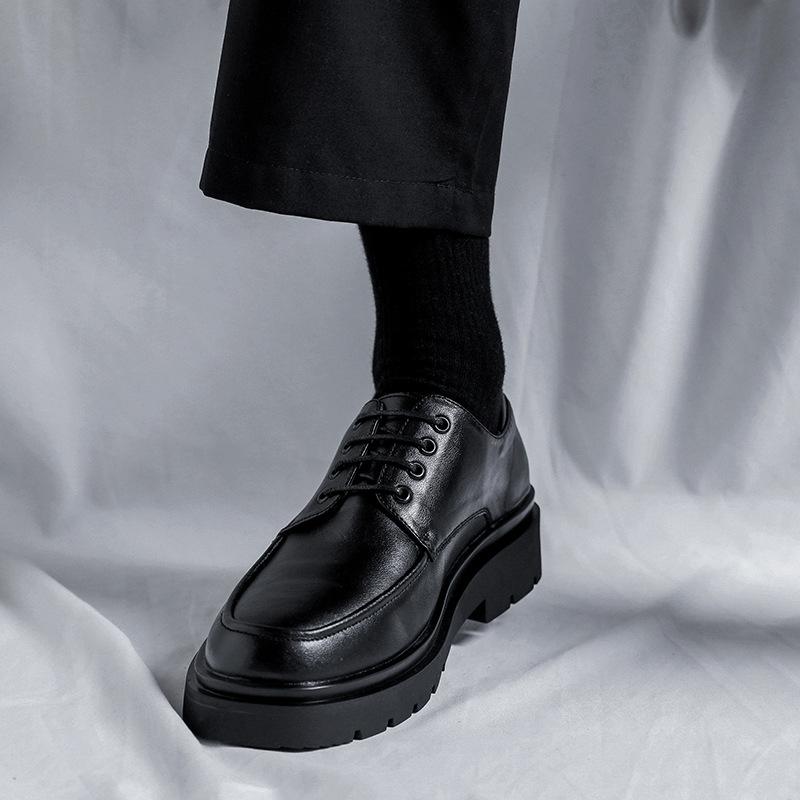 Большие кожаные туфли мужские весенние деловые туфли для свадьбы в британском стиле — фото 5